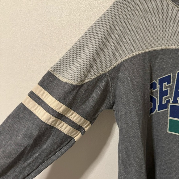 Seattle Seahawks Mitchell & Ness Throwback Retro Logo Thermal Gray Varsity-XL - Picture 5 of 11